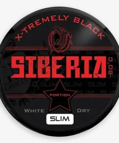 Official Siberia Snus -80 Xtremely Black White Dry Slim